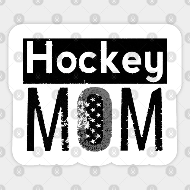 Hockey Mom in White and Black Sticker by M Dee Signs